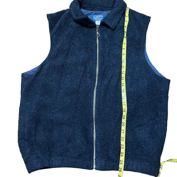 Mens Pendleton Navy Blue Sherpa Zip Up Vest Size Medium - Picture 4 of 5